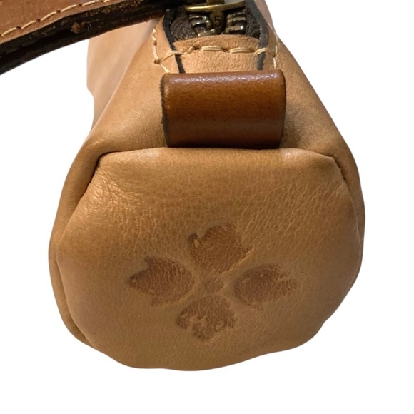 PATRICIA NASH Italian Leather Wristlet Pouch Zipper Tan Brown Rectangle - Picture 6 of 9